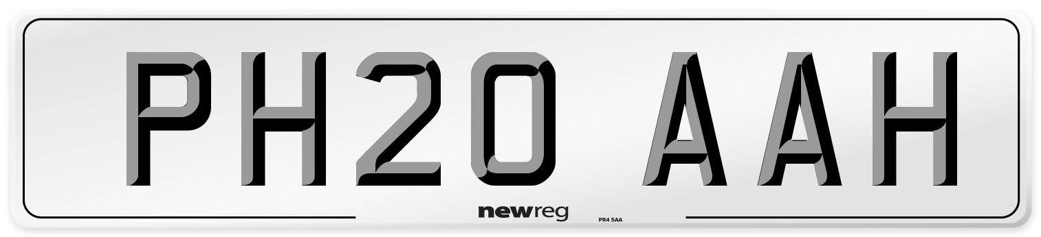 PH20 AAH Number Plate from New Reg